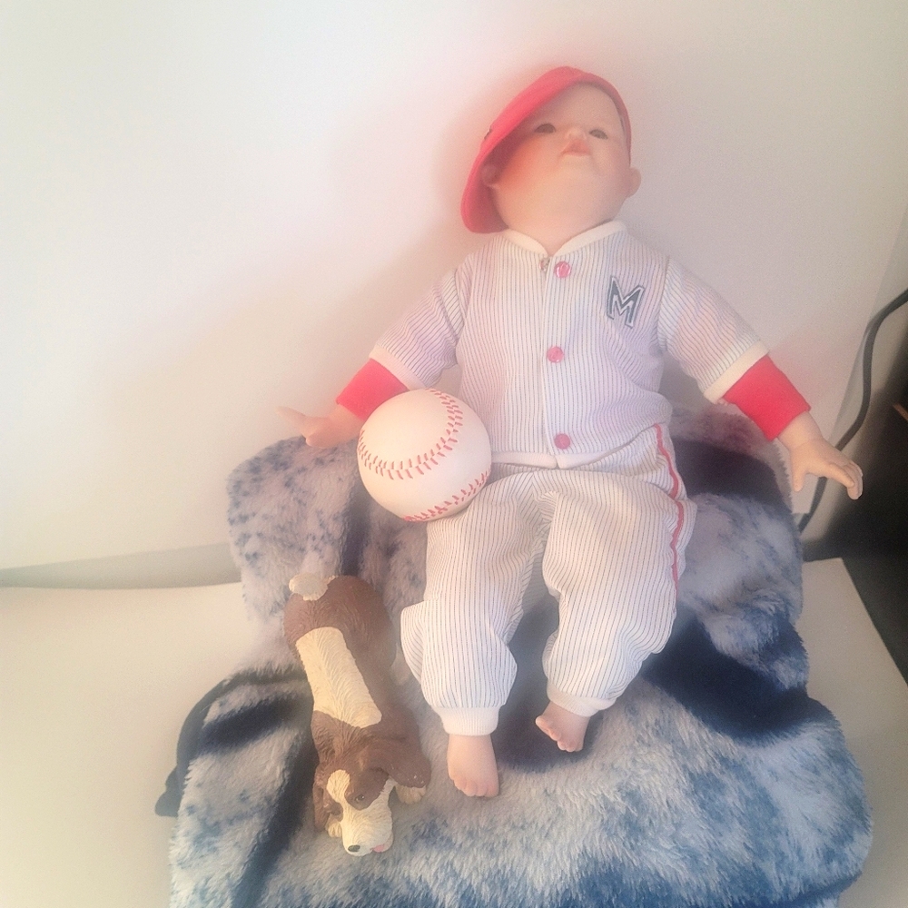 Vintage Baseball Boy and his dog
